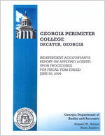 Georgia Perimeter College, Decatur, Georgia, independent accountant's report on applying agreed-upon procedures for the fiscal year ended June 30, 2009
