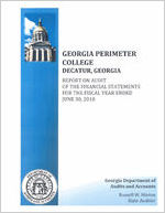Georgia Perimeter College, Decatur, Georgia, report on audit of the financial statements for the fiscal year ended June 30, 2010