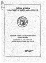 Atkinson County Board of Education, Pearson, Georgia, schedule of salaries and travel, year ended June 30, 2002, June 30, 2002