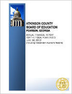 Atkinson County Board of Education, Pearson, Georgia, annual financial report for the fiscal year ended 2012 (including independent auditor's reports)