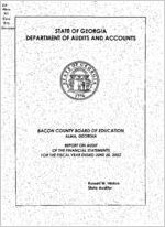 Bacon County Board of Education, Alma, Georgia, report on audit of the financial statments for the fiscal year ended June 30, 2002