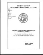 Baldwin County Board of Education, Milledgeville, Georgia, schedule of salaries and travel for the fiscal year ended June 30, 2000