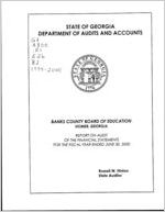 Banks County Board of Education, Homer, Georgia, report on audit of the financial statements for the fiscal year ended June 30, 2000, June 30, 2000