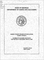Banks County Board of Education, Homer, Georgia, schedule of salaries and travel for the fiscal year ended June 30, 2002, June 30, 2002