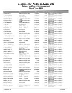 Salaries and travel reimbursement, 2014 June 30