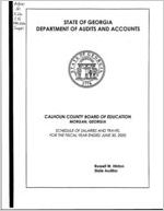 Calhoun County Board of Education, Morgan, Georgia, schedule of salaries and travel for the fiscal year ended June 30, 2000