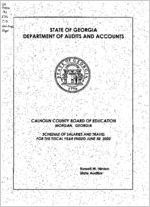 Calhoun County Board of Education, Morgan, Georgia, schedule of salaries and travel for the fiscal year ended June 30, 2002