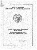 Candler County Board of Education, Metter, Georgia, schedule of salaries and travel for the fiscal year ended June 30, 2002