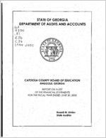 Catoosa County Board of Education, Ringgold, Georgia, report on audit of the fiscal year ended June 30, 2000
