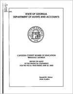 Catoosa County Board of Education, Ringgold, Georgia, report on audit of the financial statements for the fiscal year ended June 30, 2002