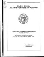 Charlton County Board of Education, Folkston, Georgia, schedule of salaries and travel for the fiscal year ended June 30, 2000
