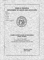 Clarke County Board of Education, Athens, Georgia, report on audit of the financial statements for the fiscal year ended June 30, 2000
