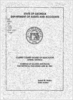 Clarke County Board of Education, Athens, Georgia, schedule of salaries and travel, for the fiscal year ended June 30, 2001