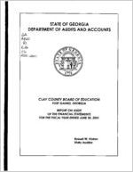 Clay County Board of Education, Fort Gaines, Georgia, report on audit of the financial statements for the fiscal year ended June 30, 2001