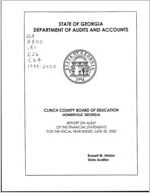Clinch County Board of Education, Homerville, Georgia, report on audit of financial statements for the fiscal year ended June 30, 2000