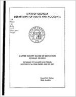 Coffee County Board of Education, Douglas, Georgia, schedule of salaries and travel for the fiscal year ended June 30, 2001