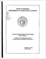 Cook County Board of Education, Adel, Georgia, schedule of salaries and travel for the fiscal year ended June 30, 2001