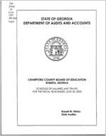 Crawford County Board of Education, Roberta, Georgia, schedule of salaries and travel for the fiscal year ended June 30, 2000