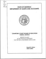Crawford County Board of Education, Roberta, Georgia, report on audit of the financial statements for the fiscal year ended June 30, 2000