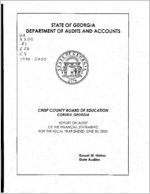 Crisp County Board of Education, Cordele, Georgia, report on audit of the fiscal year ended June 30, 2000