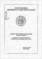 Dodge County Board of Education, Eastman, Georgia, schedule of salaries and travel for the fiscal year ended June 30, 2001