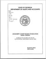 Dougherty County Board of Education, Albany, Georgia, schedule of salaries and travel, for the fiscal year ended June 30, 2000