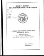 Douglas County Board of Education, Douglasville, Georgia, report on audit of the financial statements for the fiscal year ended June 30, 2000