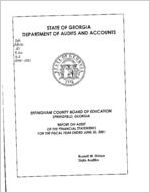 Effingham County Board of Education, Springfield, Georgia, report on audit of the financial statements for the fiscal year ended June 30, 2001
