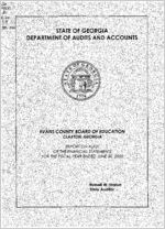 Evans County Board of Education, Claxton, Georgia, report on audit of the financial statements, year ended June 30, 2000