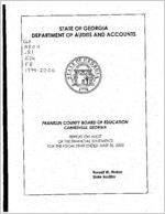 Franklin County Board of Education, Carnesville, Georgia, report on audit of the financial statements for the fiscal year ended June 30, 2000