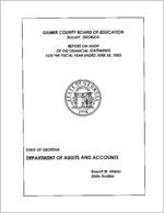 Gilmer County Board of Education, Ellijay, Georgia, report on audit of the financial statements for the fiscal year ended June 30, 2003