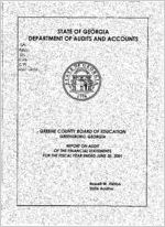 Greene County Board of Education, Greensboro, Georgia, report on audit of the financial statements for the fiscal year ended June 30, 2001