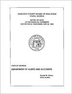 Hancock County Board of Education, Sparta, Georgia, report on audit of the financial statements for the fiscal year ended June 30, 2003