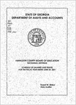 Haralson County Board of Education, Buchanan, Georgia, schedule of salaries and travel for the fiscal year ended June 30, 2001