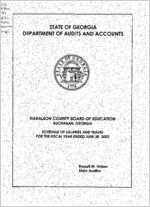 Haralson County Board of Education, Buchanan, Georgia, schedule of salaries and travel for the fiscal year ended June 30, 2002