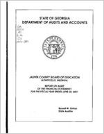 Jasper County Board of Education, Monticello, Georgia, report on audit of the financial statements for the fiscal year ended June 30, 2001