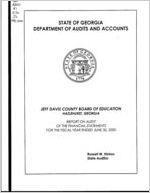 Jeff Davis County Board of Education, Hazlehurst, Georgia, report on audit of the financial statements for fiscal year ended June 30, 2000