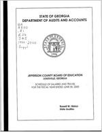 Jefferson County Board of Education, Louisville, Georgia, schedule of salaries and travel for the fiscal year ended June 30, 2000