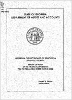 Jefferson County Board of Education, Louisville, Georgia, report on audit of the financial statements for fiscal year ended June 30, 2002