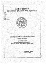 Jenkins County Board of Education, Millen, Georgia, report on audit of the financial statements, year ended June 30, 2001
