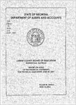 Lamar County Board of Education, Barnesville, Georgia, report on audit of the financial statements for the fiscal year ended June 30, 2001