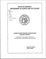 Lanier County Board of Education, Lakeland, Georgia, schedule of salaries and travel for the fiscal year ended June 30, 2000