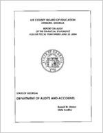 Lee County Board of Education, Leesburg, Georgia, report on audit of the financial statements for fiscal year ended June 30, 2004