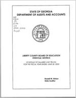 Liberty County Board of Education, Hinesville, Georgia, schedule of salaries and travel for the fiscal year ended June 30, 2000