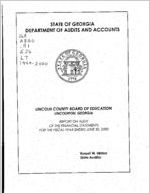 Lincoln County Board of Education, Lincolnton, Georgia, report on audit of the fiscal year ended June 30, 2000