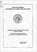 Lowndes County Board of Education, Valdosta, Georgia, schedule of salaries and travel for the fiscal year ended June 30, 2002