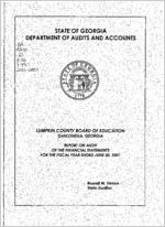 Lumpkin County Board of Education, Dahlonega, Georgia, report on audit of the financial statements for the fiscal year ended June 30, 2001