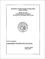 McIntosh County Board of Education, Darien, Georgia, report on audit of the financial statements for the fiscal year ended June 30, 2004