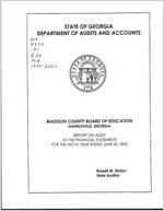 Madison County Board of Education, Danielsville, Georgia, report on audit of the financial statements for the fiscal year ended June 30, 2000