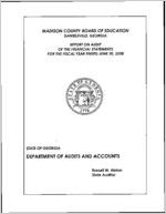 Madison County Board of Education, Danielsville, Georgia, report on audit of the financial statements for the fiscal year ended June 30, 2008